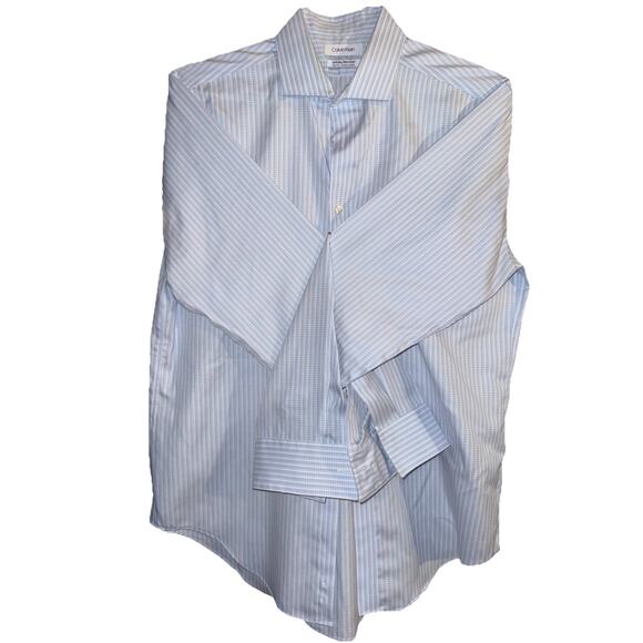 Calvin Klein Dress Fit 32/33 (L) Infinite Non Iron Blue Plaid - Picture 1 of 6